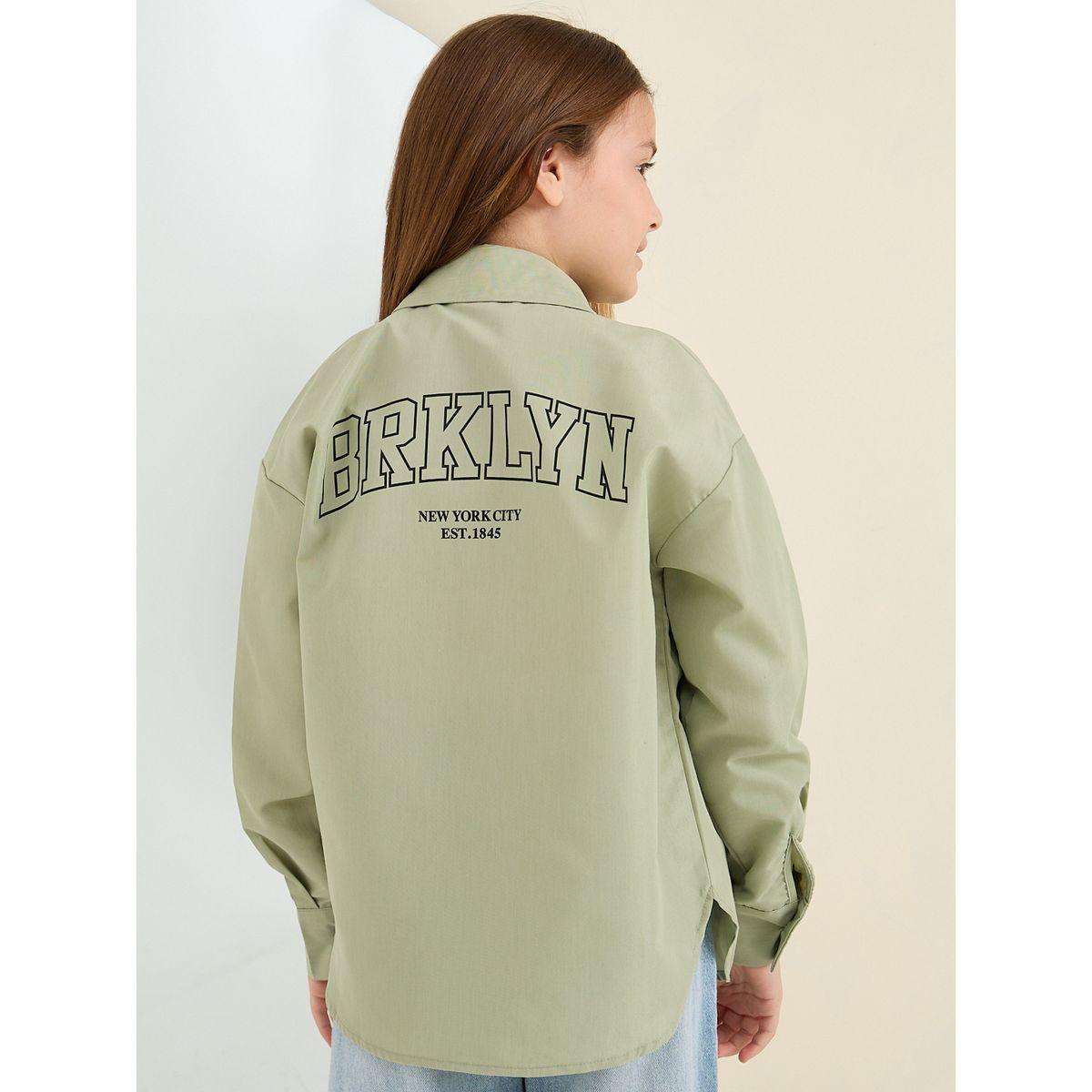 Styli Elevate Badge Detail Oversized Longline Shirt-girls-clothing-blousesandshirts-image-5