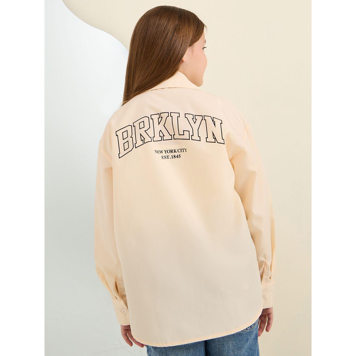 Styli Elevate Badge Detail Oversized Longline Shirt-girls-clothing-blousesandshirts-image-5