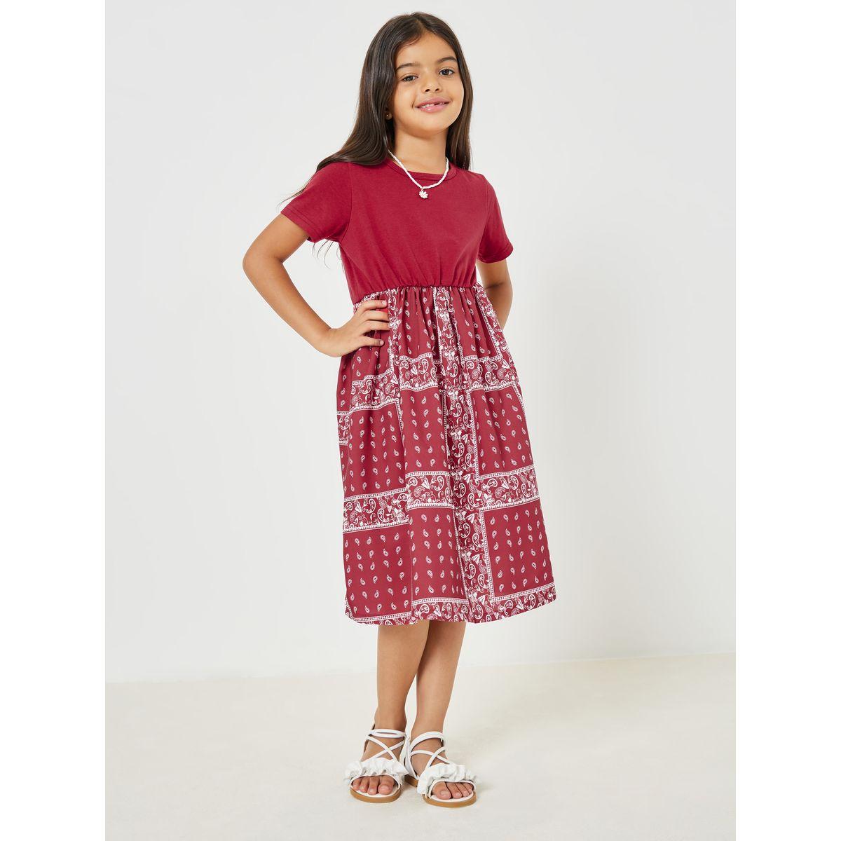 Styli Paisley Print Round Neck Dress-girls-clothing-dressesandjumpsuits-image-2