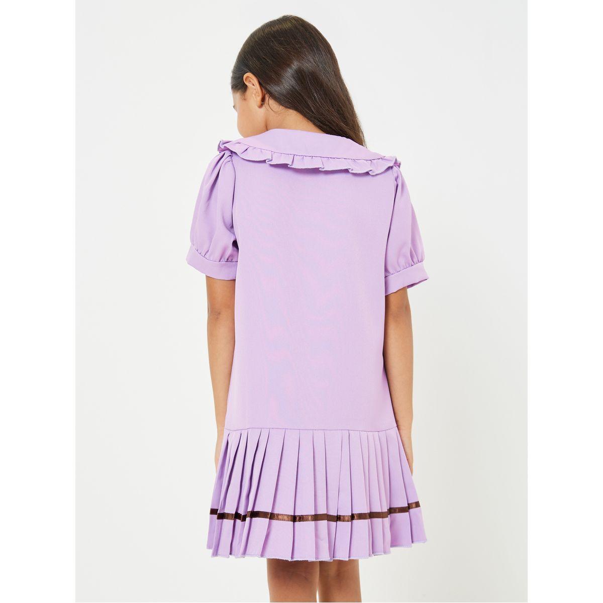 Styli Peter Pan Collar Pleated Hem Dress-girls-clothing-dressesandjumpsuits-image-4