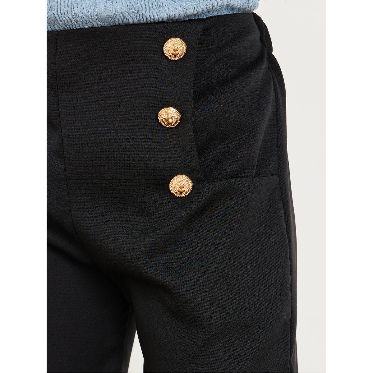Styli Solid Button Detail High Waisted Shorts-girls-clothing-bottoms-shorts-image-3