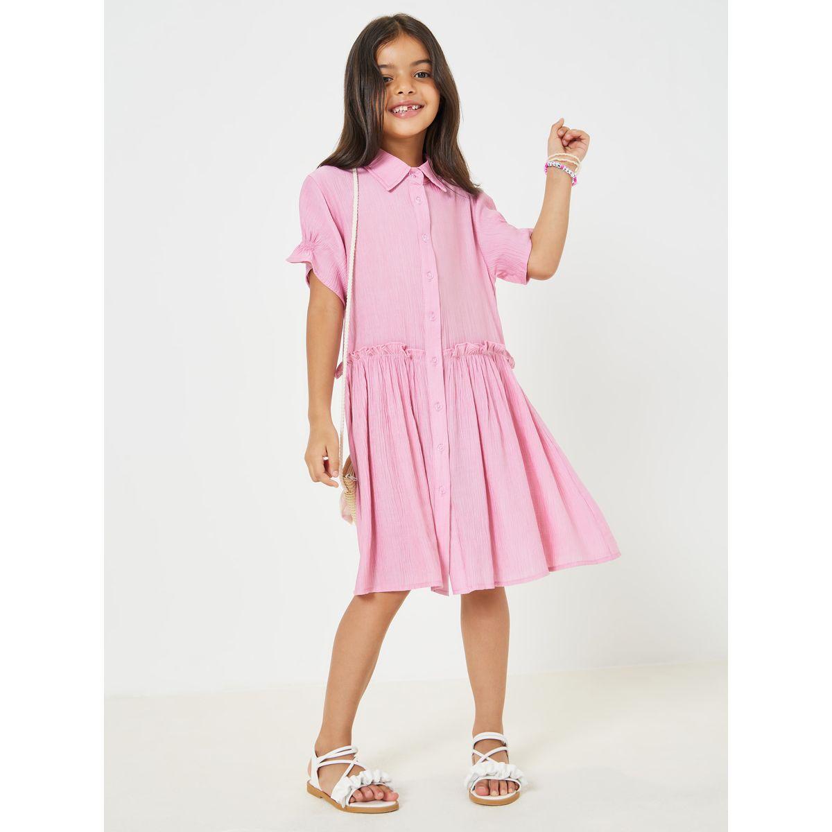 فستان بطول الركبة ومزين بكشكش-girls-clothing-dressesandjumpsuits-image-1