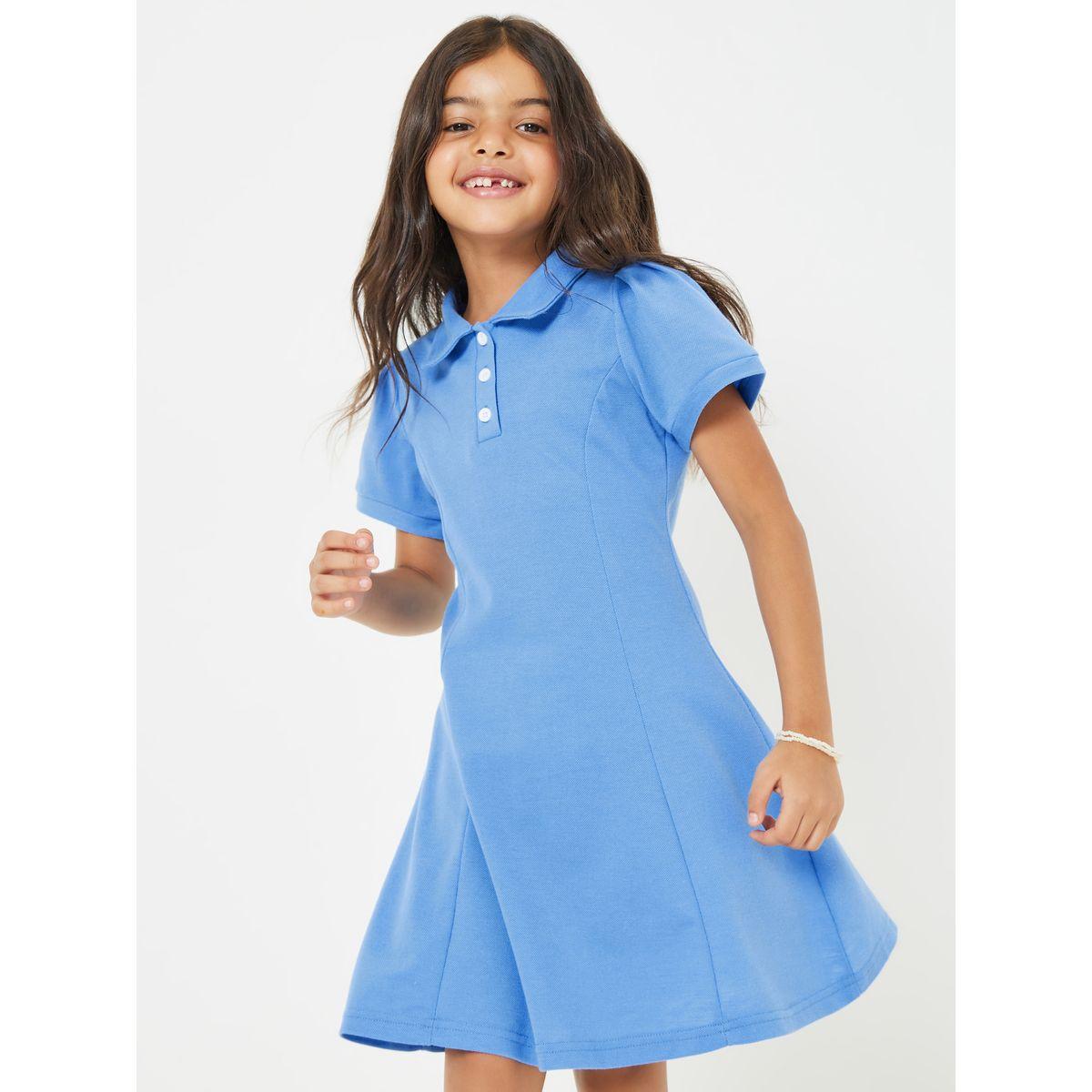 Styli Polo Neck Fold Pleated Smock Dress-girls-clothing-dressesandjumpsuits-image-1