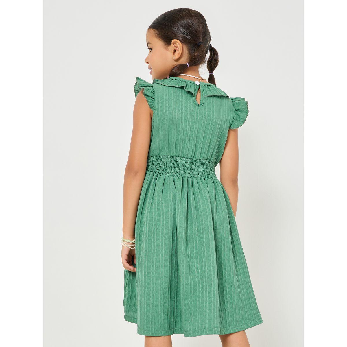 Styli Ruffle Trim Textured Dress-girls-clothing-dressesandjumpsuits-image-4