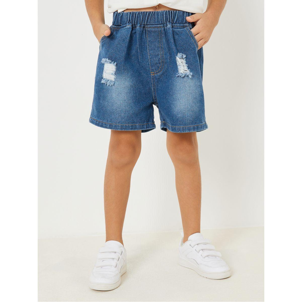 Styli Slogan Button Front Top & Denim Shorts Set-boys-clothing-setsandcoords-image-3