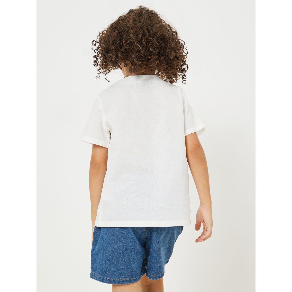 Styli Slogan Button Front Top & Denim Shorts Set-boys-clothing-setsandcoords-image-5