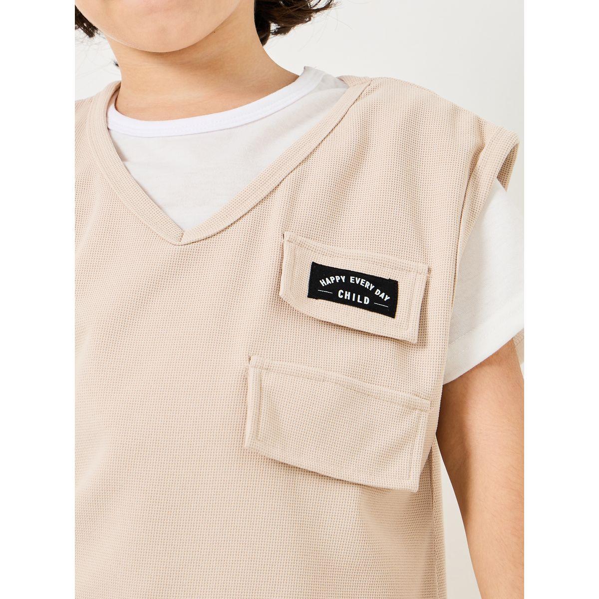 Styli Flap Pocket Vest with T-shirt & Shorts Set-boys-clothing-setsandcoords-image-4