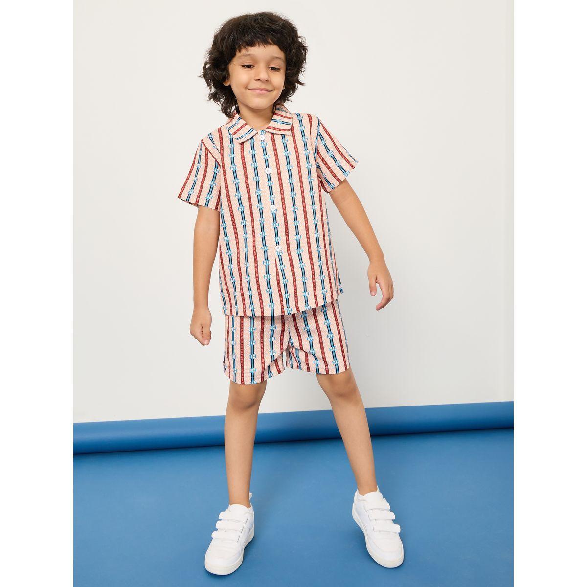 مجموعة من 3 ( شورت + تيشيرت + قميص )-boys-clothing-setsandcoords-image-2