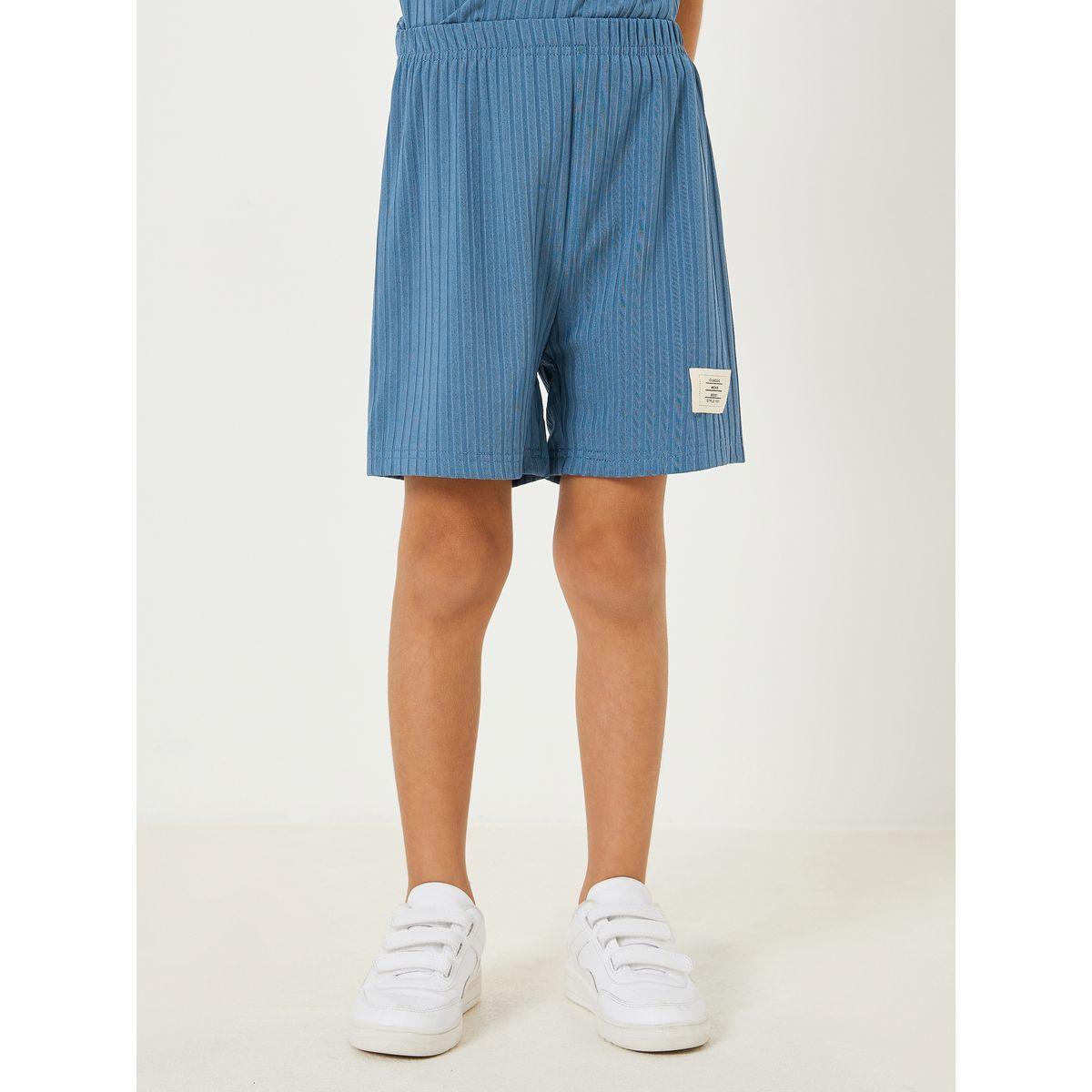 Styli Patch Detail Ribbed T-Shirt & Shorts Set-boys-clothing-setsandcoords-image-3