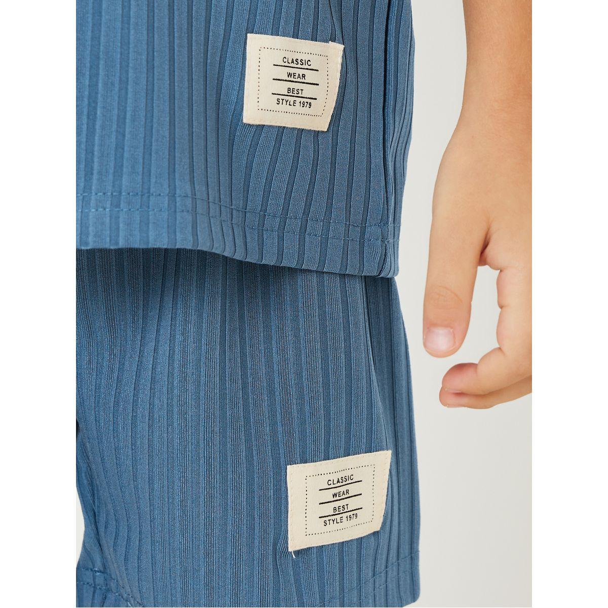 Styli Patch Detail Ribbed T-Shirt & Shorts Set-boys-clothing-setsandcoords-image-4
