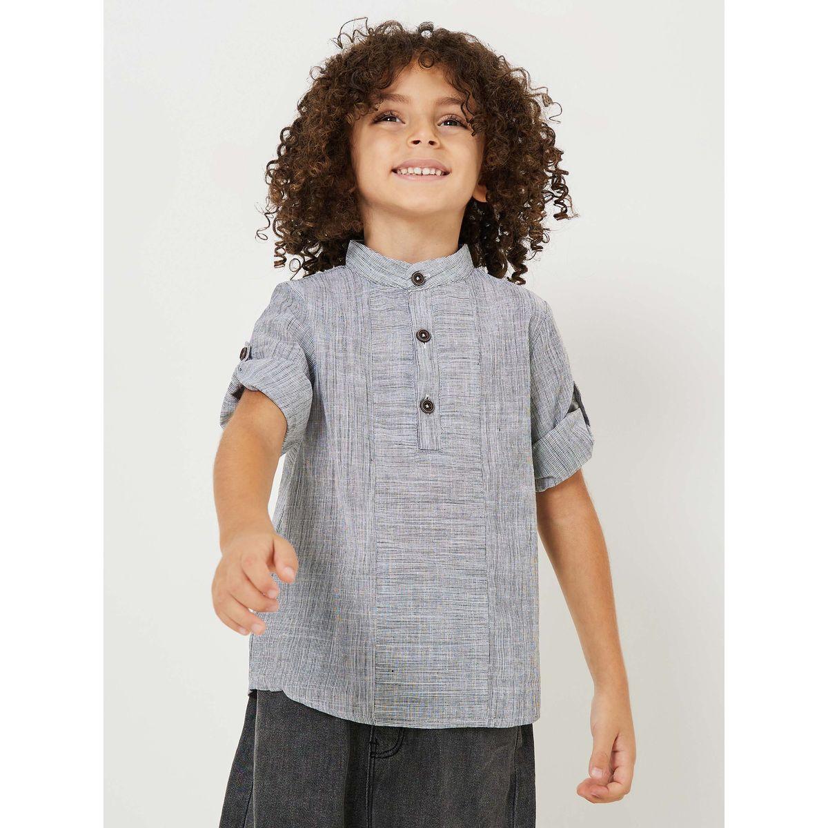 Styli Roll-Up Sleeve Button Front Shirt-boys-clothing-shirts-image-3