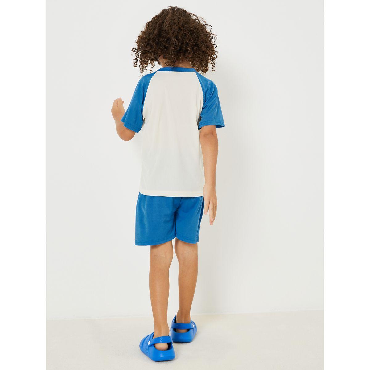 Styli Raglan Sleeve Colorblock T-Shirt & Shorts Set-boys-clothing-setsandcoords-image-4