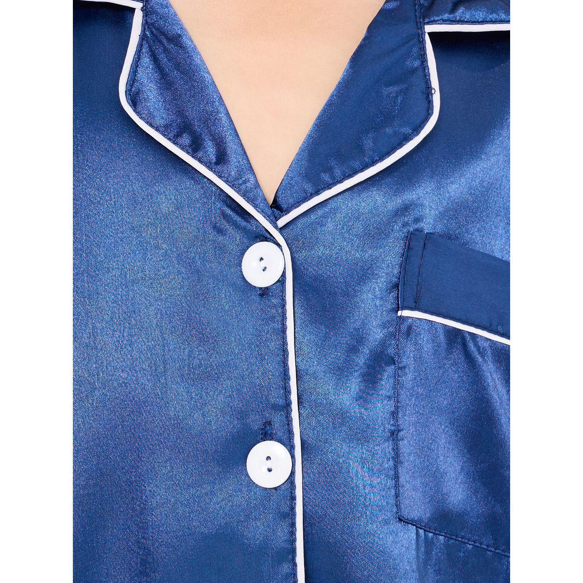 Styli Satin Piping Detail Shirt & Shorts Set-boys-clothing-nightwear-image-5