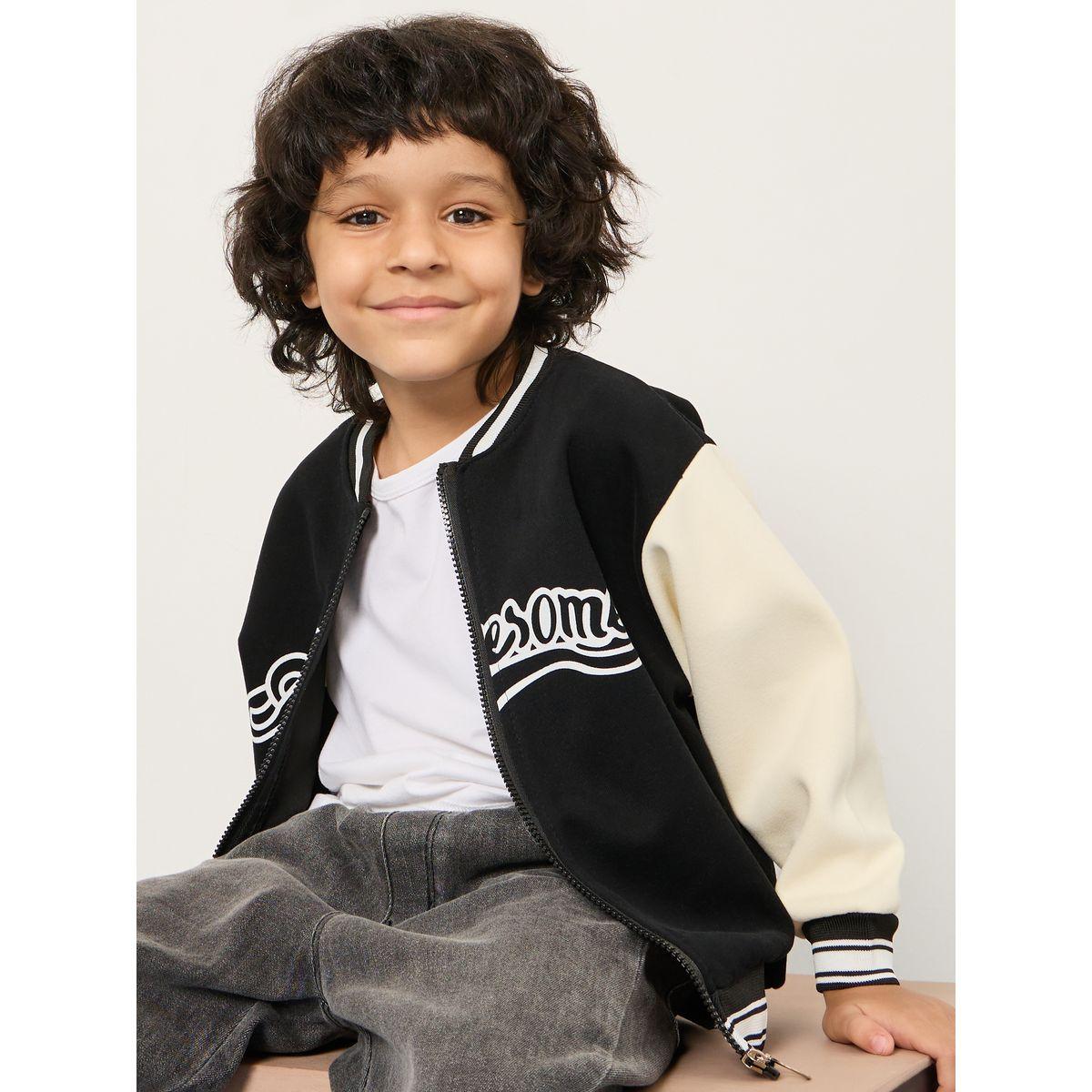 Styli Colorblock Slogan Print Jacket -boys-clothing-jacketsandcoats-image-1