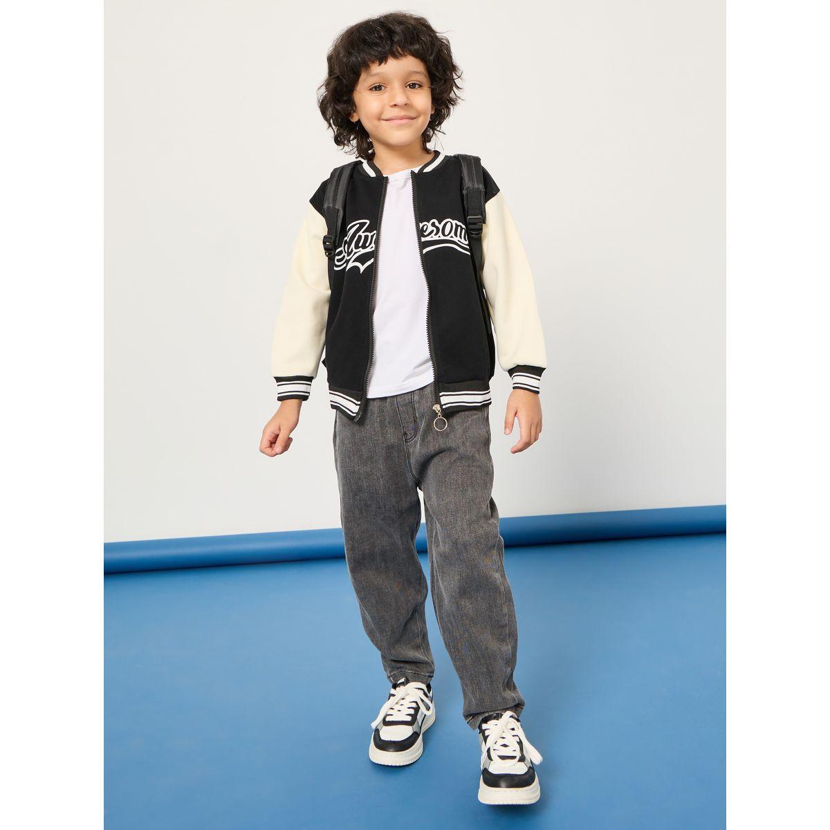 Styli Colorblock Slogan Print Jacket -boys-clothing-jacketsandcoats-image-3