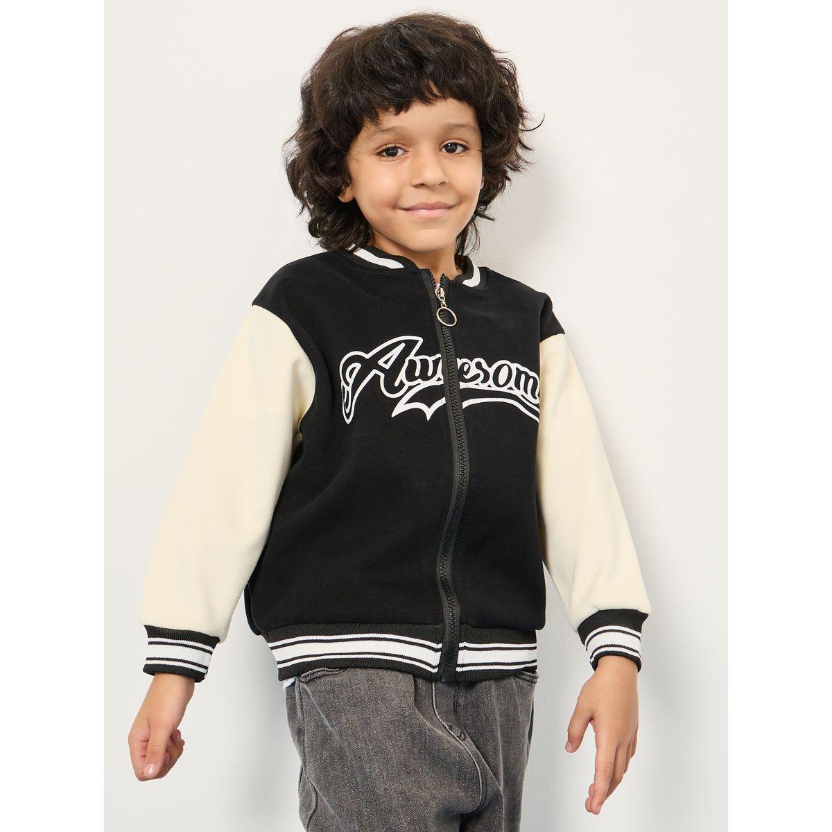 Styli Colorblock Slogan Print Jacket -boys-clothing-jacketsandcoats-image-4