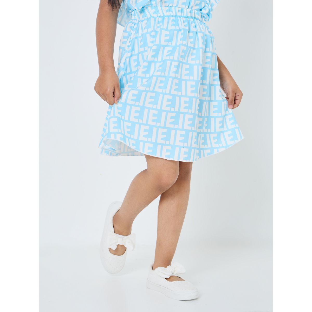 Styli Printed Ruffle Sleeve Top & Skirt Set-girls-clothing-setsandcoords-image-4