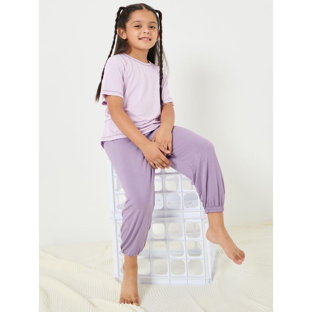 Styli Stitch Detail T-shirt & Pyjama Set-girls-clothing-nightwear-image-1