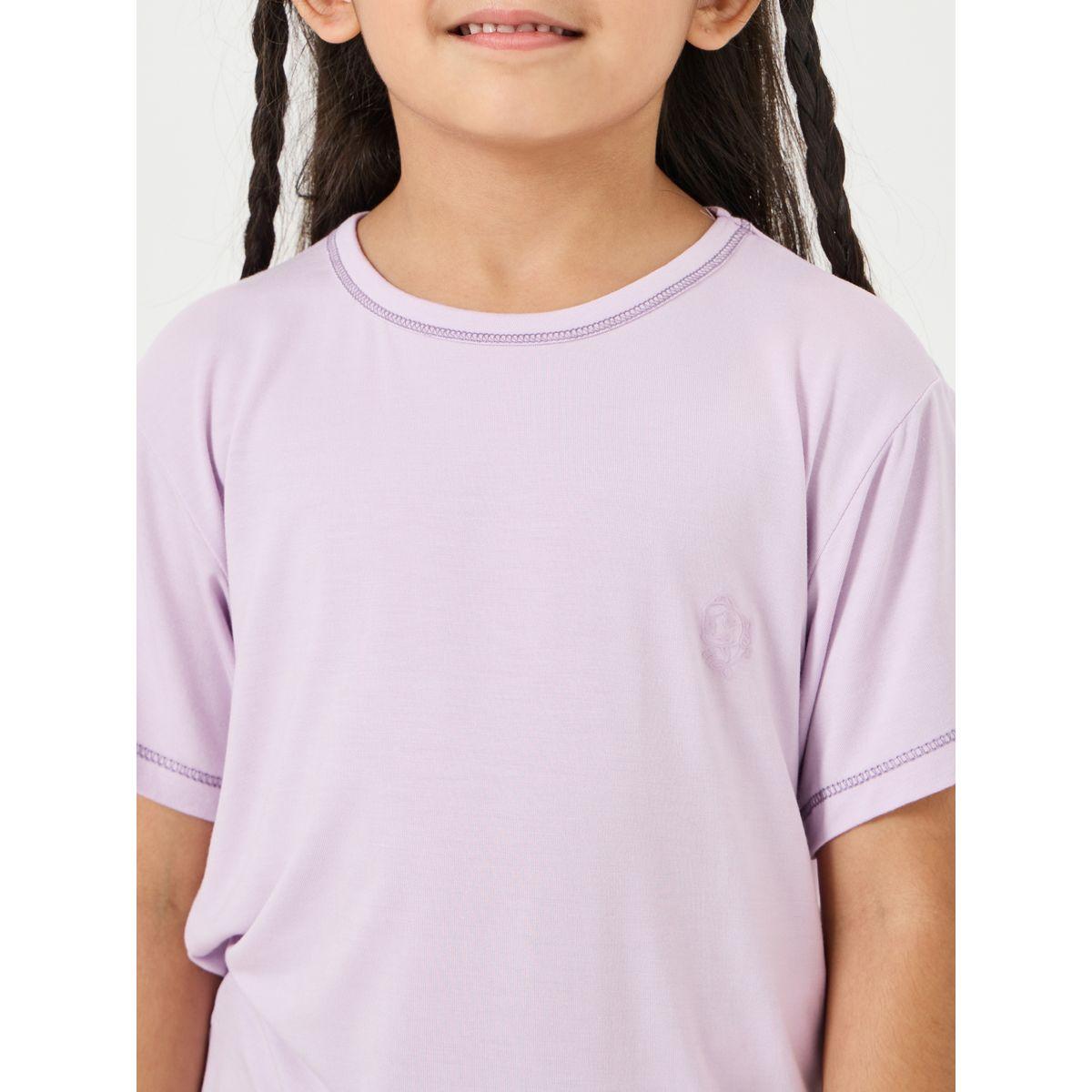 Styli Stitch Detail T-shirt & Pyjama Set-girls-clothing-nightwear-image-4