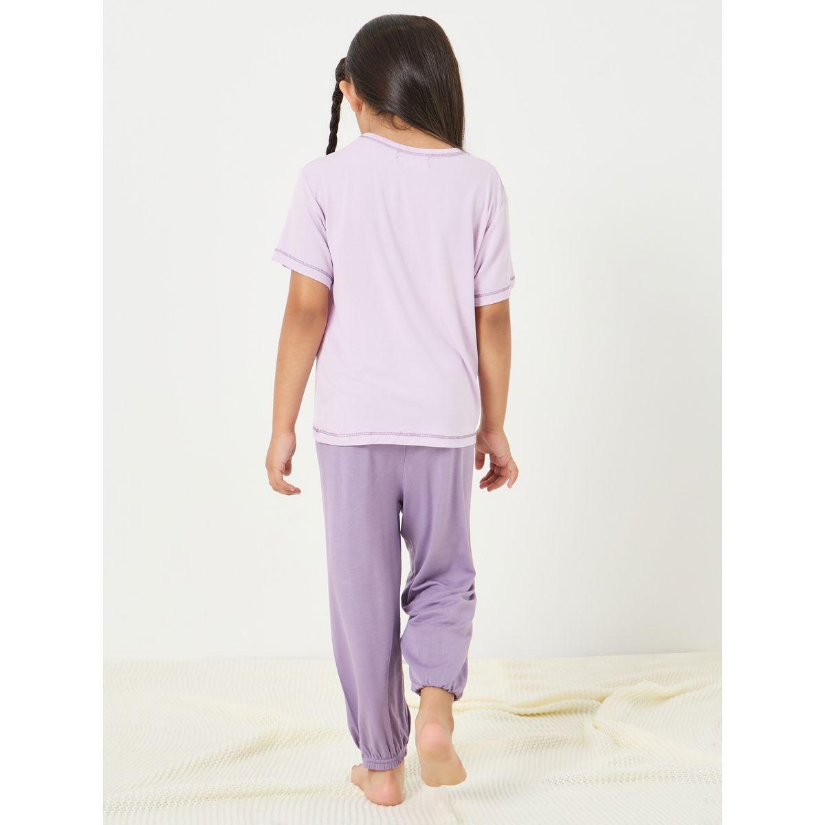 Styli Stitch Detail T-shirt & Pyjama Set-girls-clothing-nightwear-image-6
