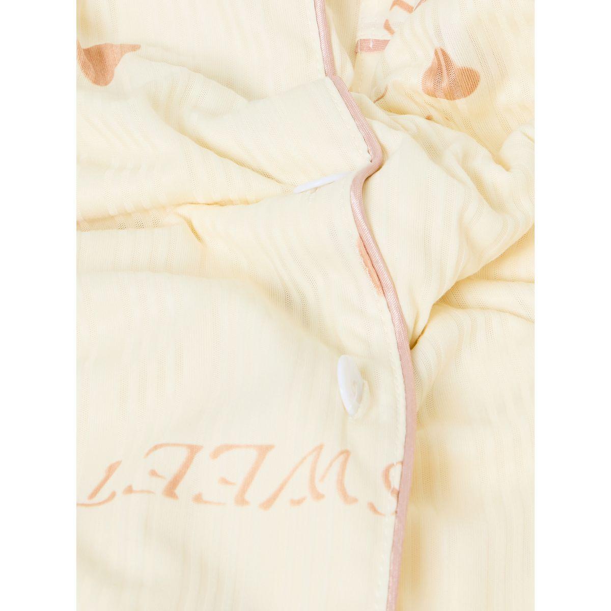 Styli Heart Print Contrast Piping Shirt & Pyjama Set-girls-clothing-nightwear-image-6