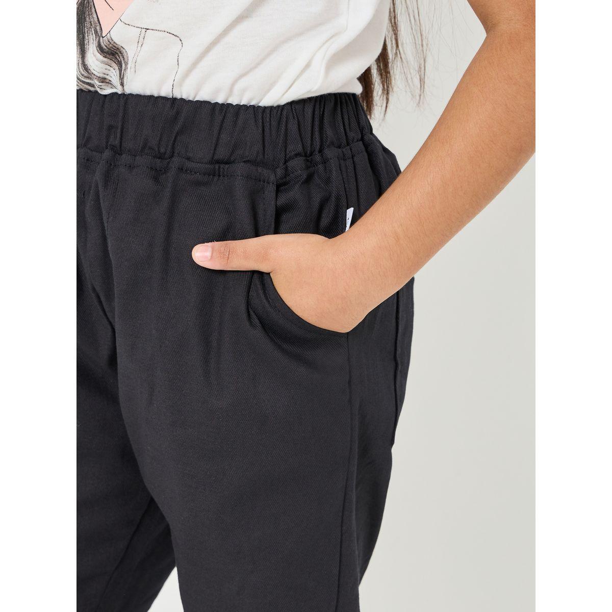Styli High Rise Elastic Waistband Cotton Pant-girls-clothing-bottoms-trousers-image-4
