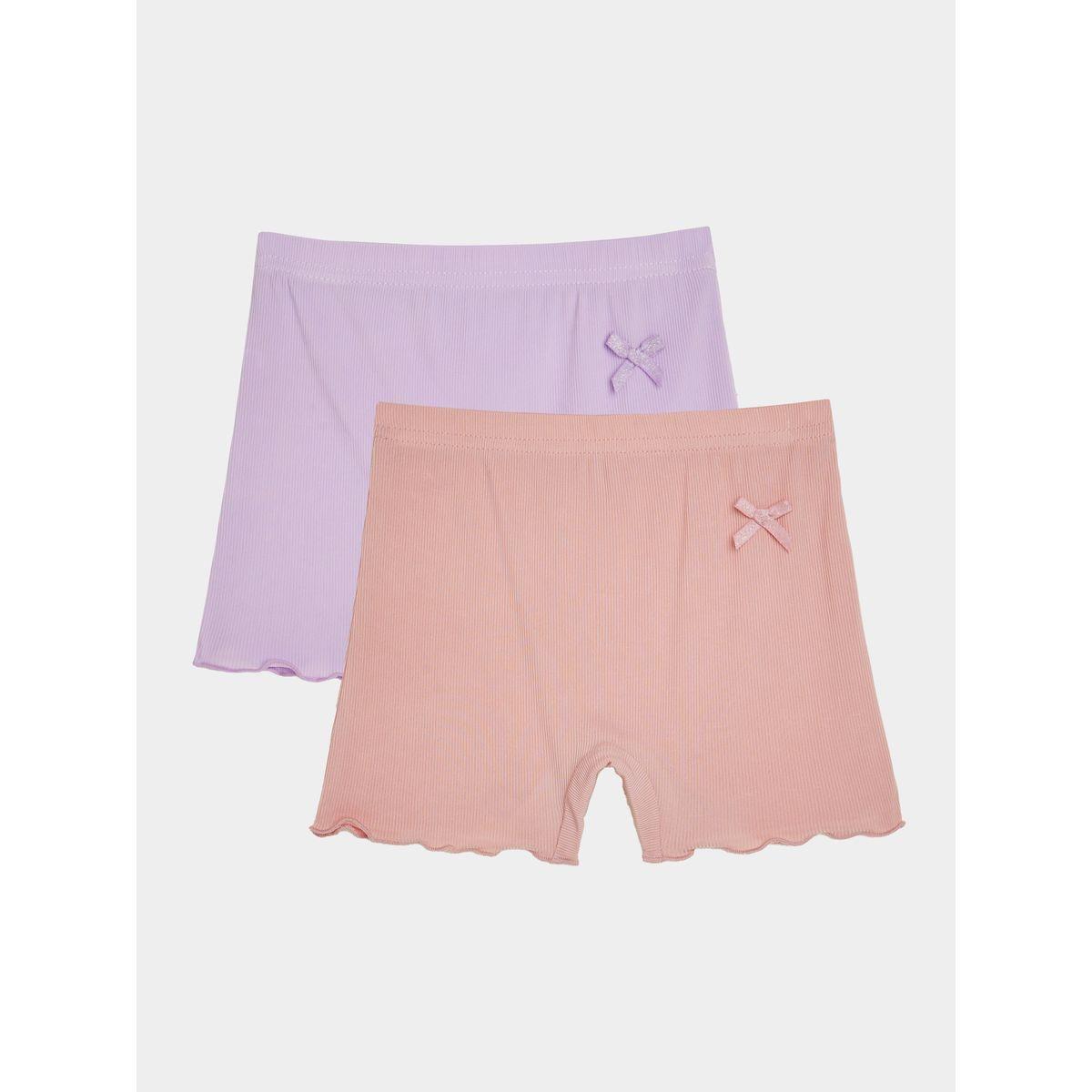 Styli Pack of 2 - Ribbed Knit Short Brief-girls-clothing-innerwear-image-1