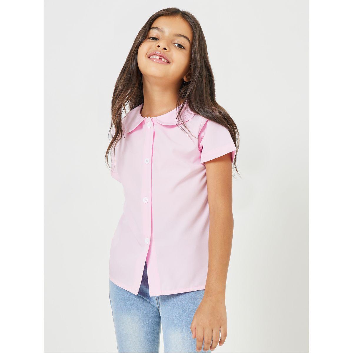 Styli Peter Pan Collar Button Placket Shirts-girls-clothing-blousesandshirts-image-1