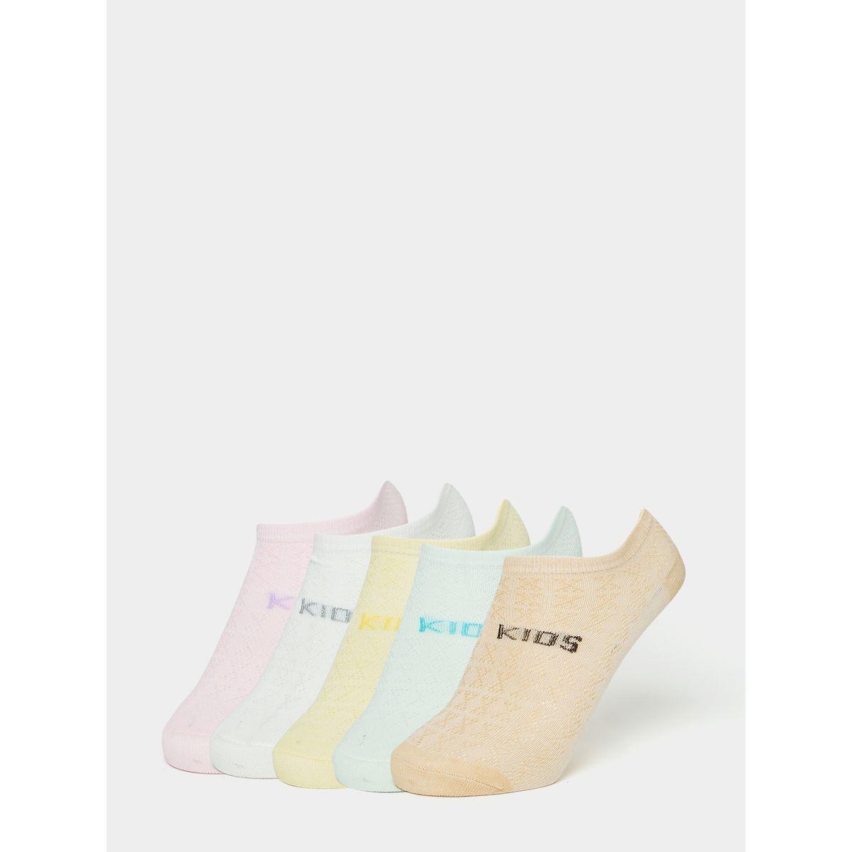Styli Pack of 5- Slogan Print Ankle Length Socks -girls-accessories-socks-image-1