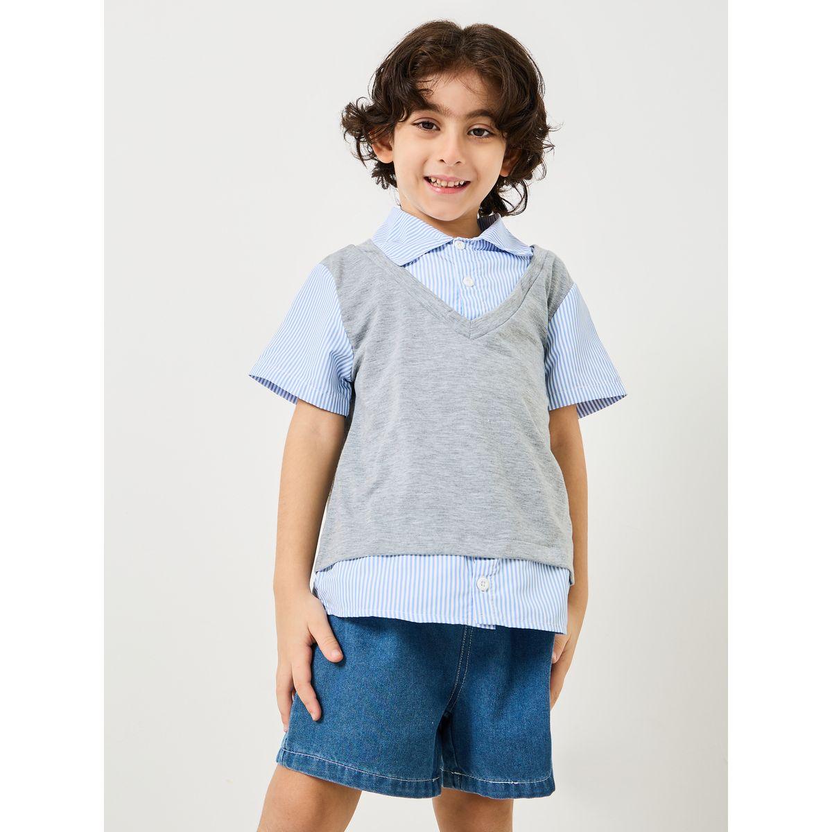 طقم من ( شورت + قميص + جيليه )-boys-clothing-setsandcoords-image-2
