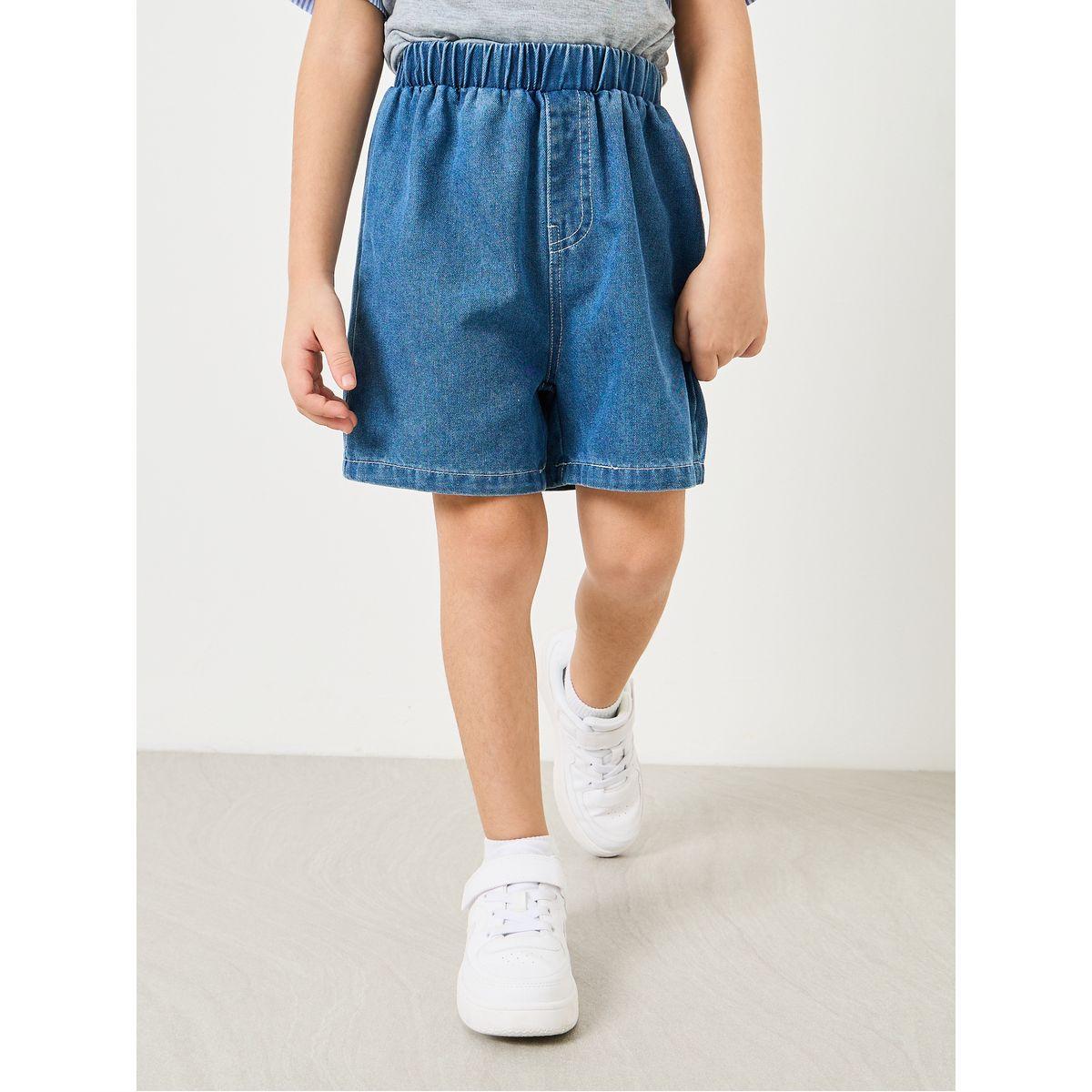 Styli Vest T-shirt attached with Striped Shirts and Short Set-boys-clothing-setsandcoords-image-3
