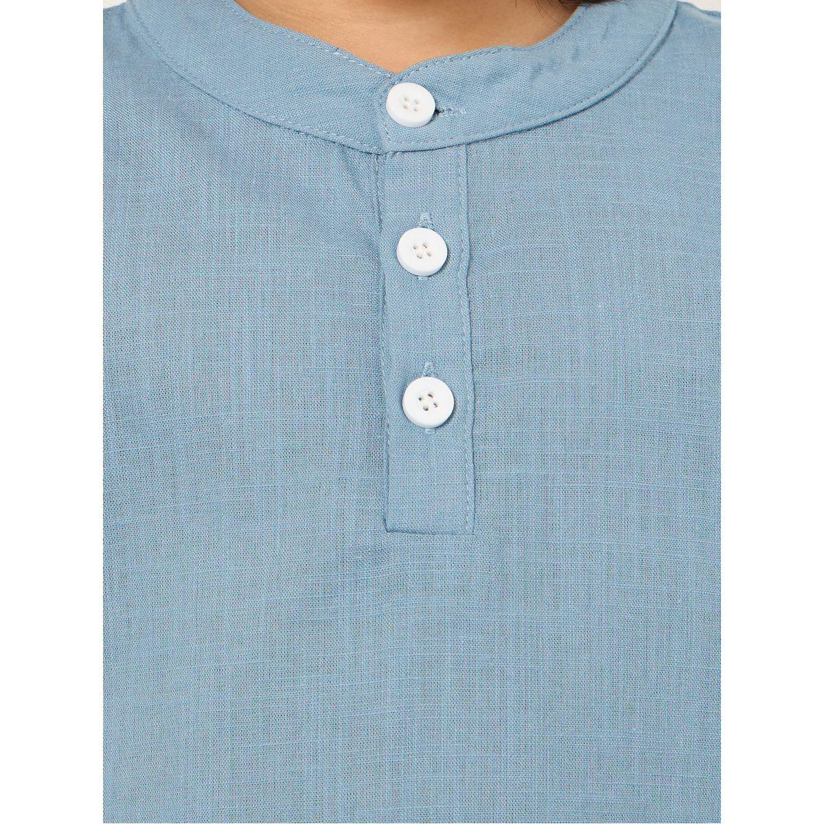 Styli Half Button Placket Henley Neck Shirt -boys-clothing-shirts-image-3