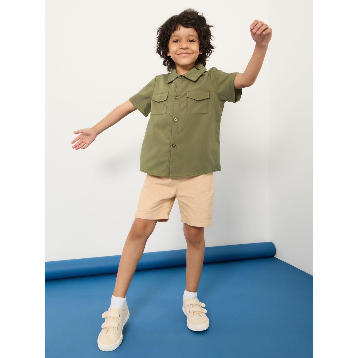 Styli Flap Pocket Shirt with Buttons-boys-clothing-shirts-image-2