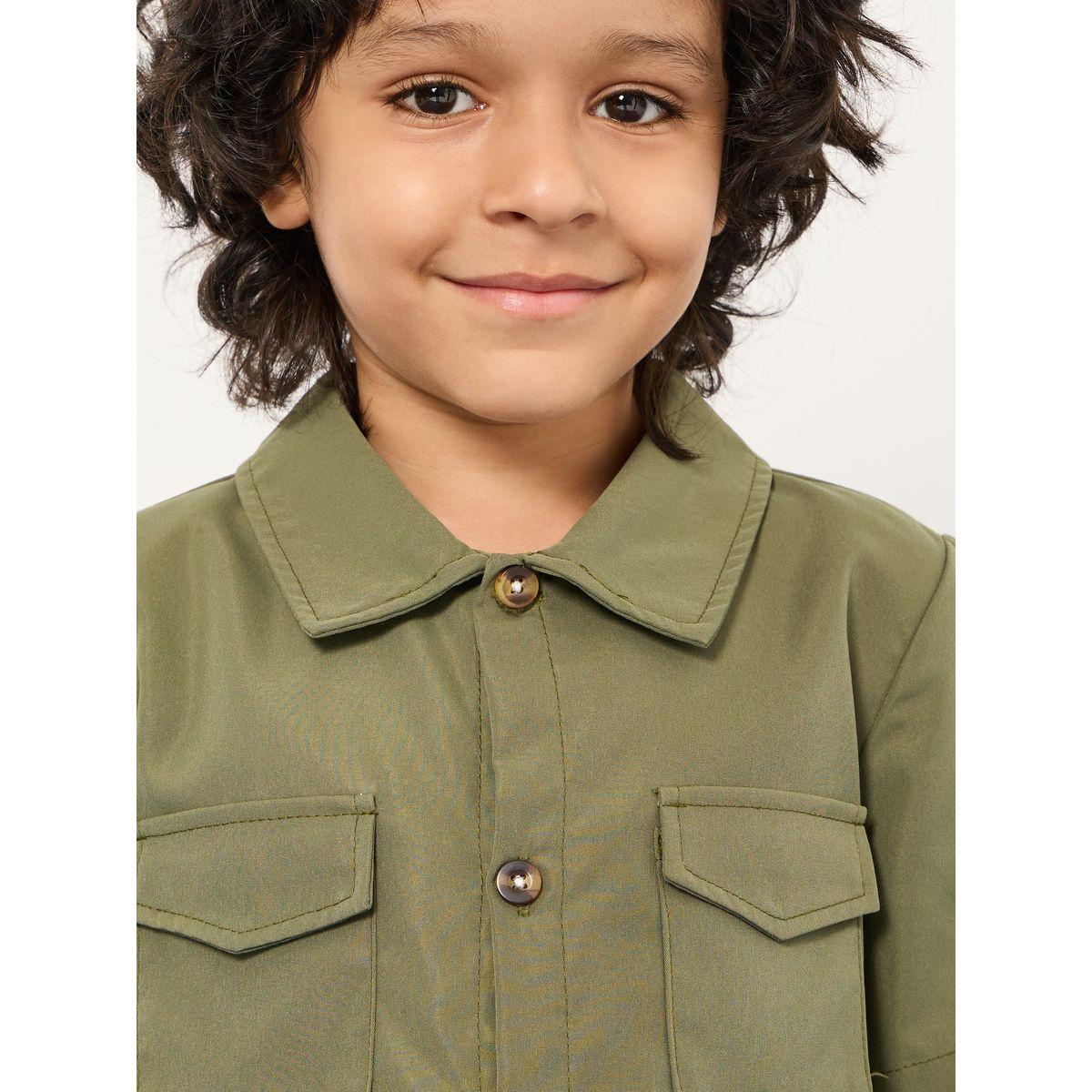 Styli Flap Pocket Shirt with Buttons-boys-clothing-shirts-image-4