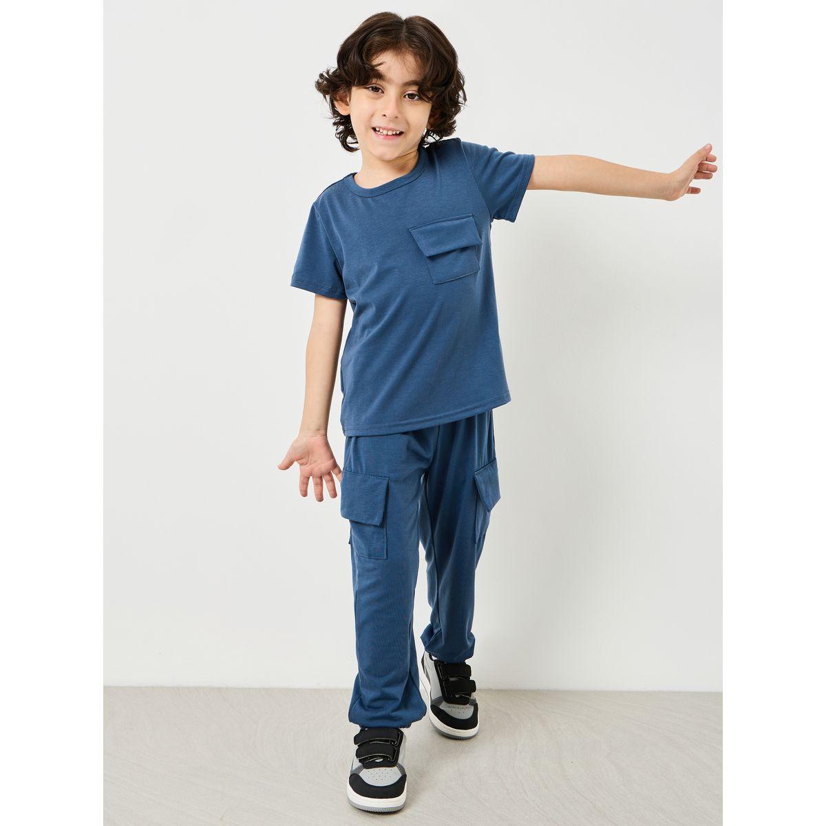 Styli Flap Pocket Detail Sweatshirt and Joggers Set-boys-clothing-setsandcoords-image-1