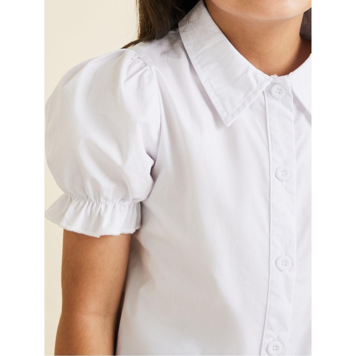 Styli Solid Puff Sleeve Collared Shirt-girls-clothing-blousesandshirts-image-4