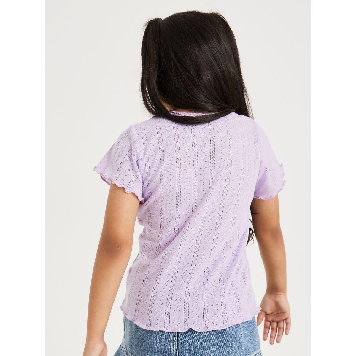 Styli Textured Button Down Detail Short Sleeve Top-girls-clothing-tshirts-image-5
