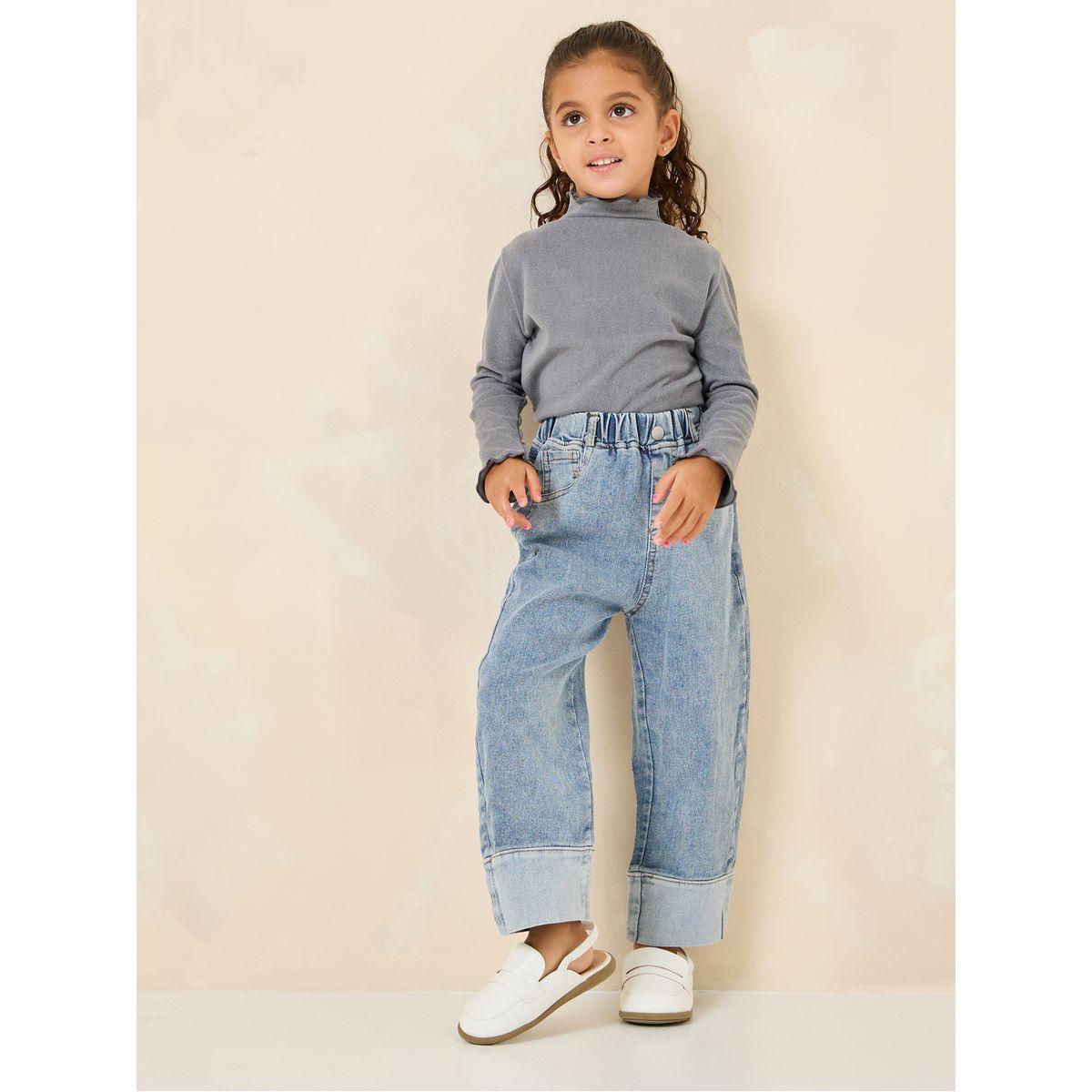تيشيرت كاجوال بياقة عالية-girls-clothing-tshirts-image-2