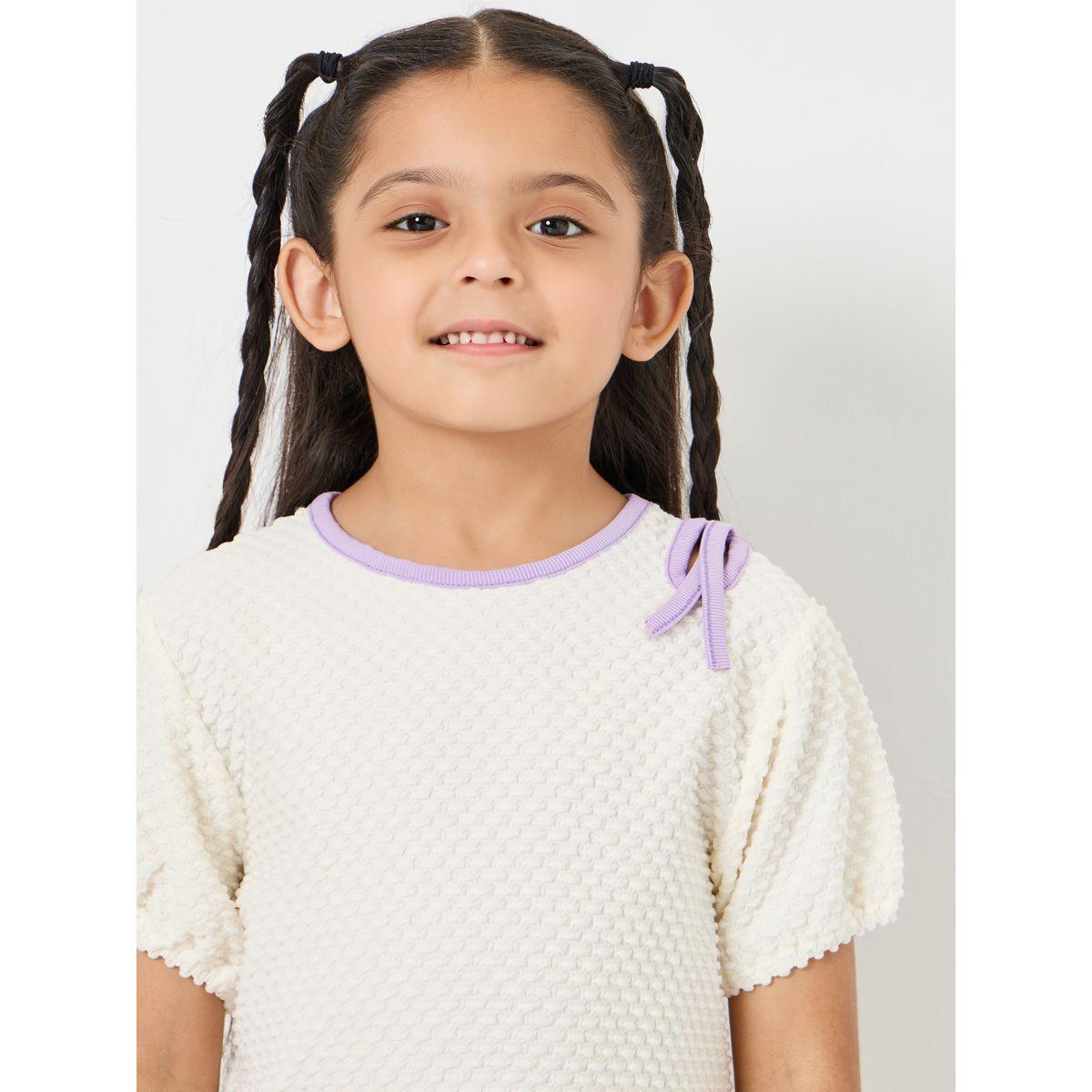 Styli Textured Puff Sleeve Top and Joggers Set-girls-clothing-setsandcoords-image-4