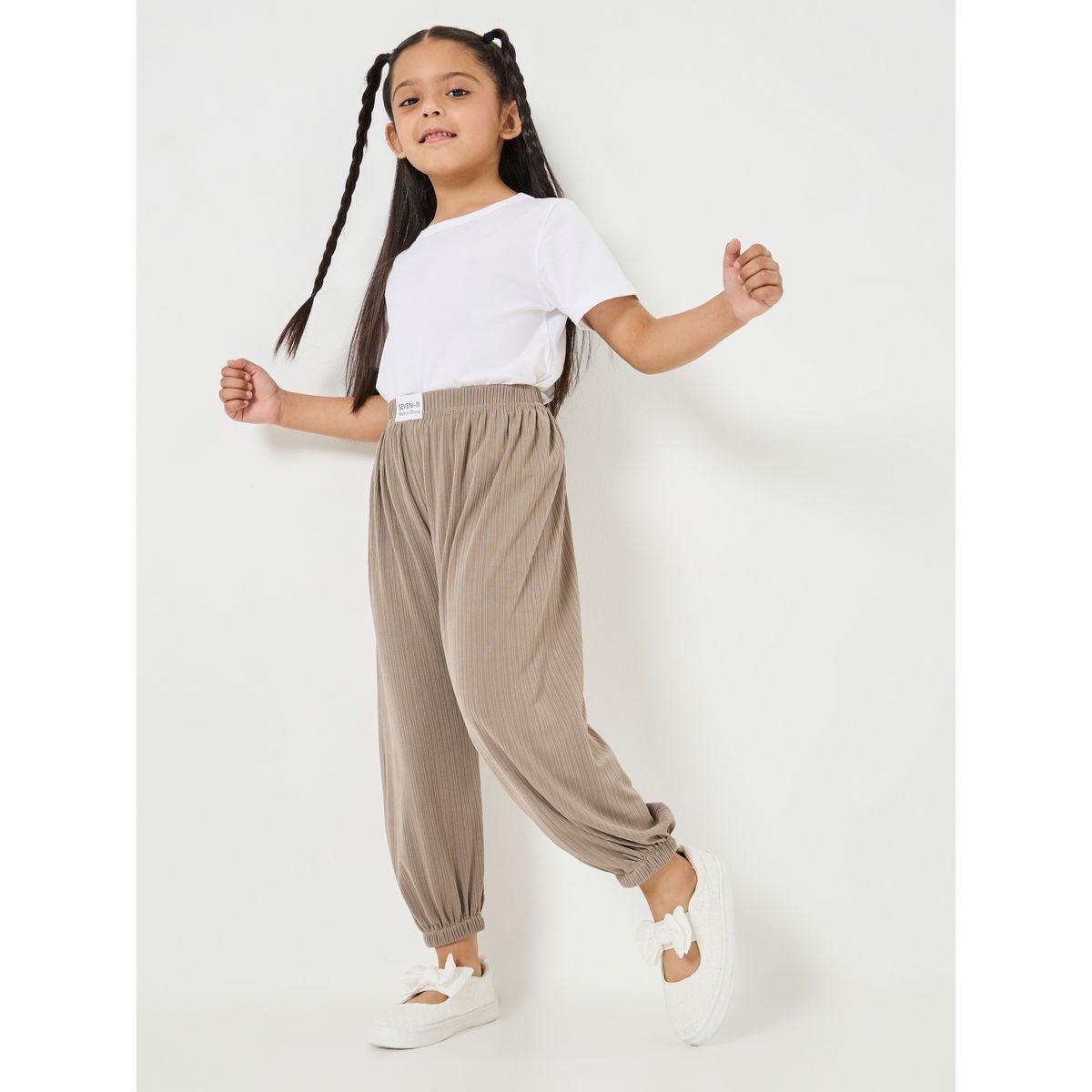 Styli Logo Patch Detail Textured Relax Fit Trouser-girls-clothing-bottoms-trousers-image-2