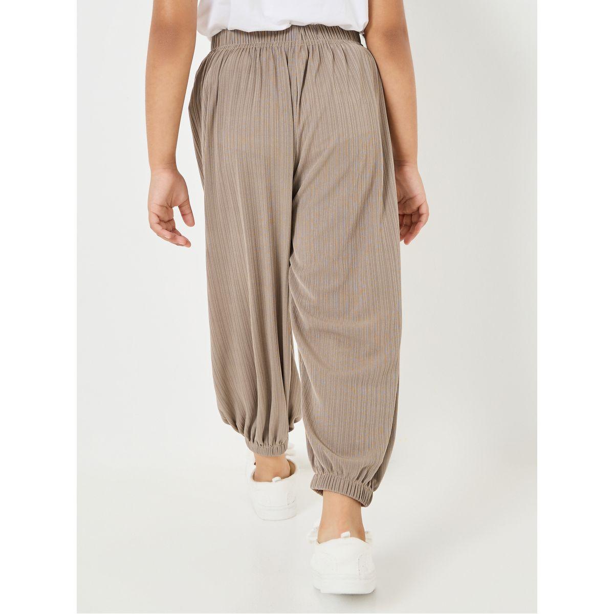 Styli Logo Patch Detail Textured Relax Fit Trouser-girls-clothing-bottoms-trousers-image-5