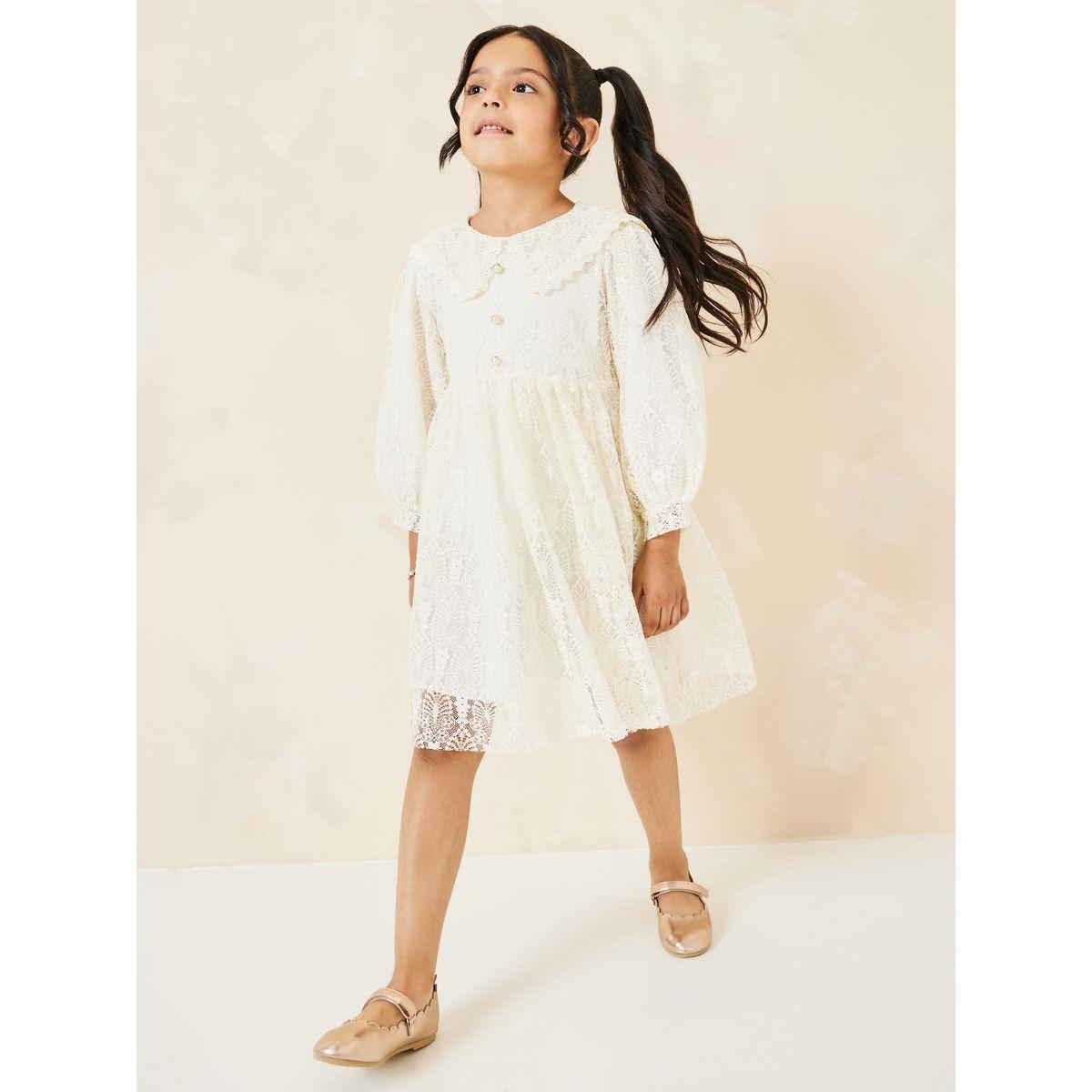 فستان بتفاصيل دانتيل وأزرار-girls-clothing-dressesandjumpsuits-image-1