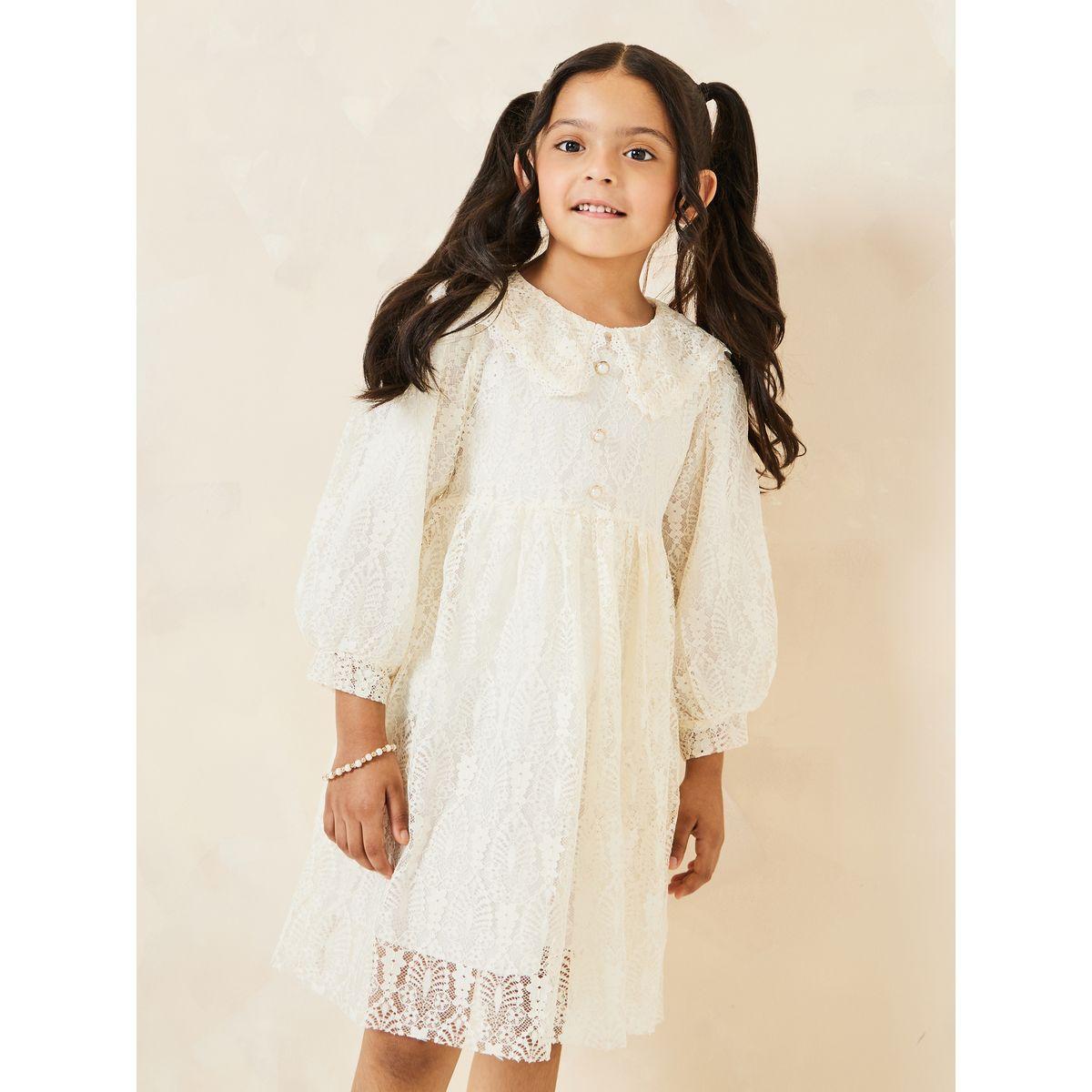 Styli Lace Embroidery Button Front Dress-girls-clothing-dressesandjumpsuits-image-2