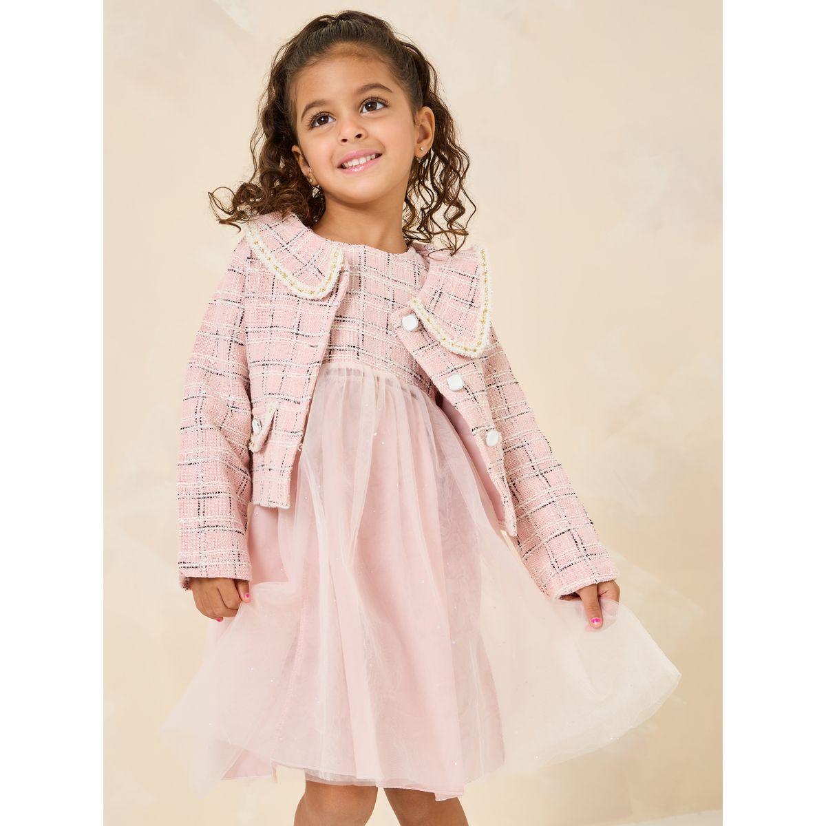 Styli Set of 2 - Plaid Tweed Jacket & Sleeveless Dress-girls-clothing-setsandcoords-image-3