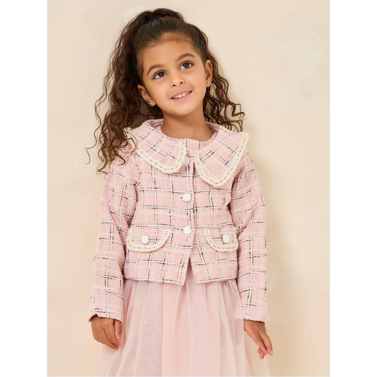 Styli Set of 2 - Plaid Tweed Jacket & Sleeveless Dress-girls-clothing-setsandcoords-image-4