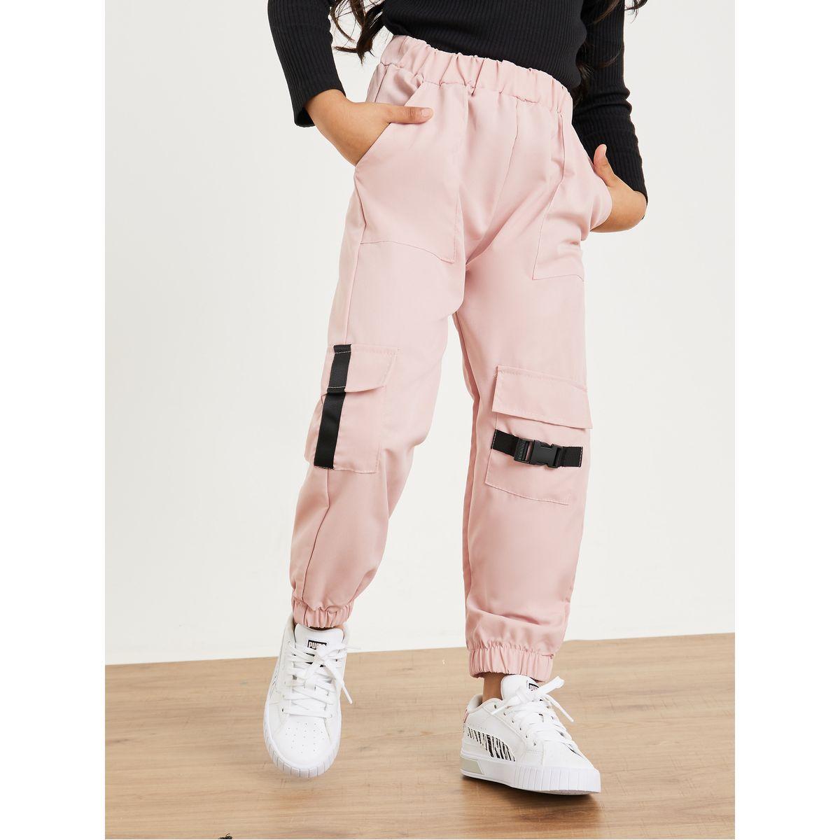 Styli Ribbed Top and Zip Buckle Detail Joggers Set-girls-clothing-setsandcoords-image-3