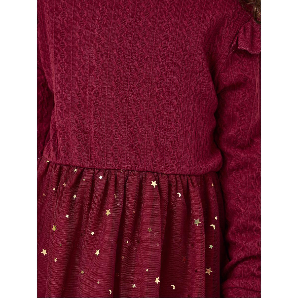 Styli Star Mesh Ruffle Trim Dress-girls-clothing-dressesandjumpsuits-image-4