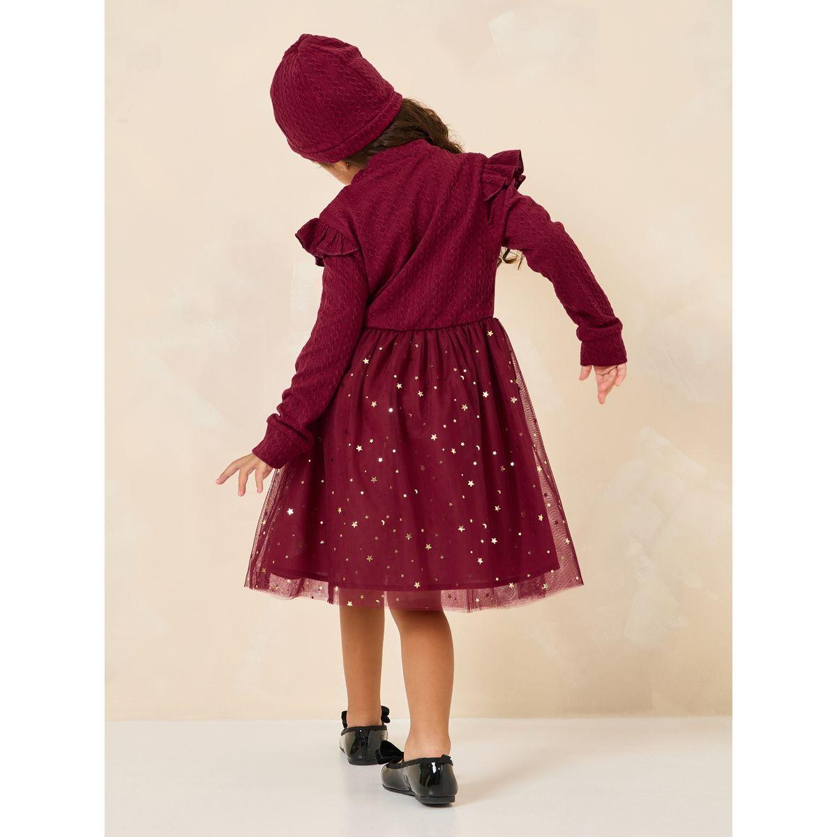 فستان بتداخلات شبكية وكشكش-girls-clothing-dressesandjumpsuits-image-5