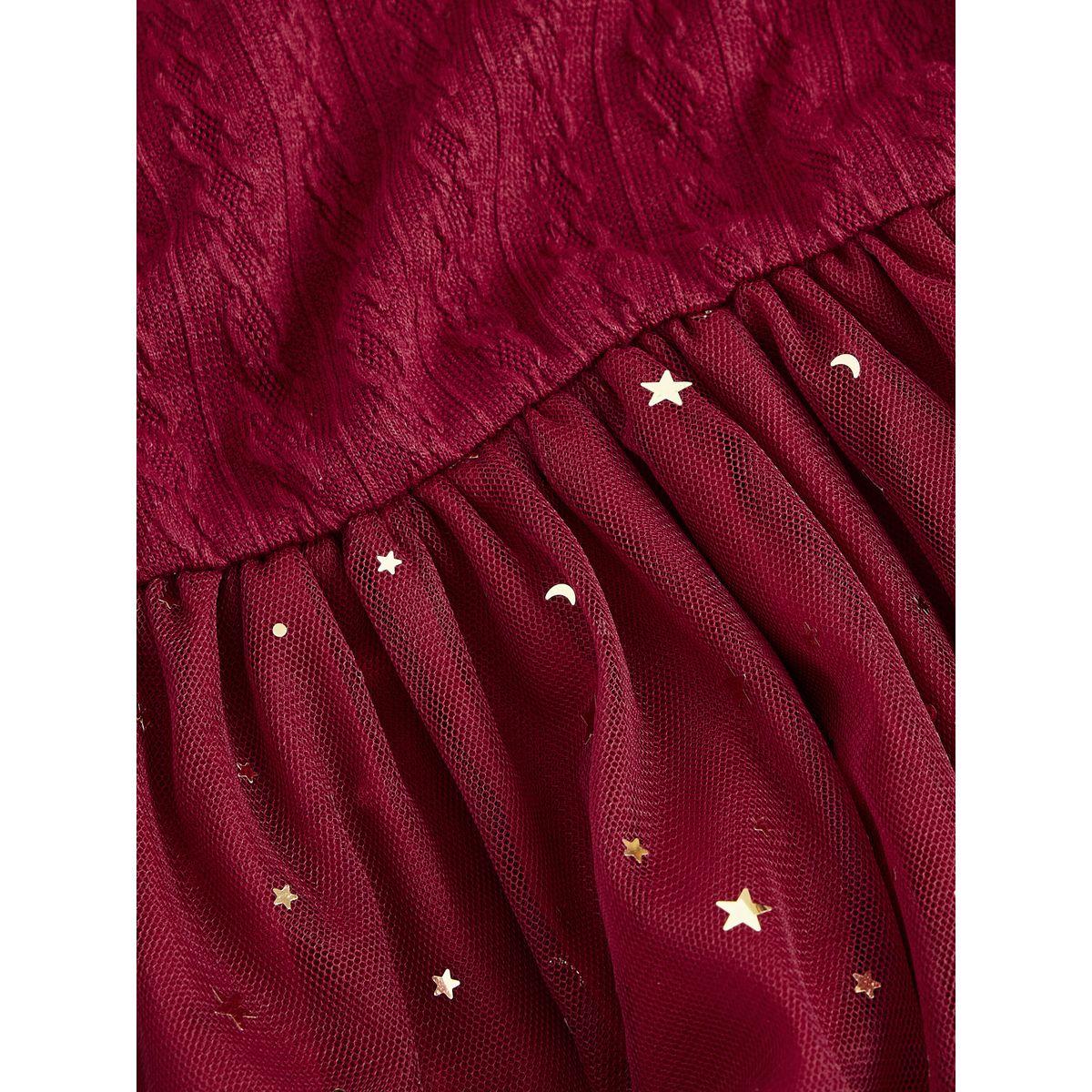 Styli Star Mesh Ruffle Trim Dress-girls-clothing-dressesandjumpsuits-image-6