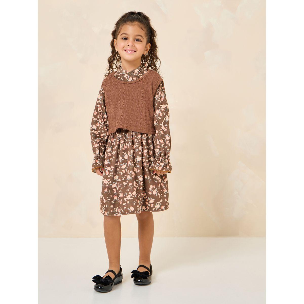 Styli Floral Print Dress With Tank Top-girls-clothing-dressesandjumpsuits-image-1